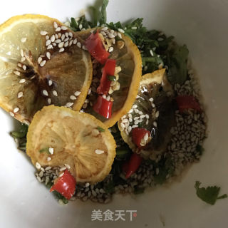 柠檬虾仁拌菜的做法步骤：4